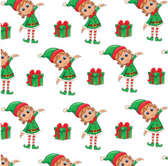 Obraz na płótnie Canvas Christmas elf pattern