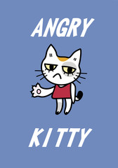 Cute cat design.Children illustration for School books and more. Animal print.