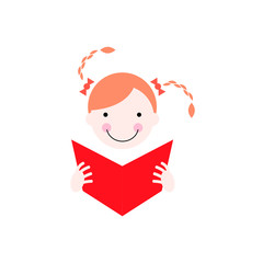 Redhead girl with a book
