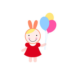 Girl with balloons