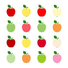 Red, green, yellow apples