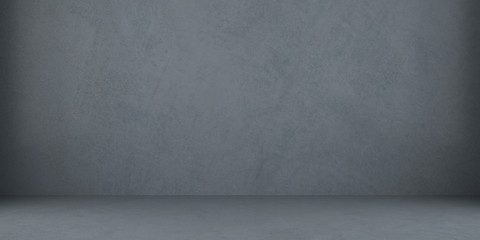 Abstract of empty room space with sun light cast the window shadow on the wall and floor,Perspective of minimal design architecture.3d render	