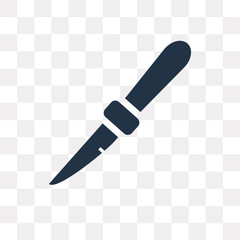 Thin Knife vector icon isolated on transparent background, Thin Knife  transparency concept can be used web and mobile