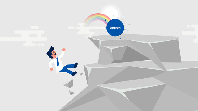 illustration businessman goes to dream