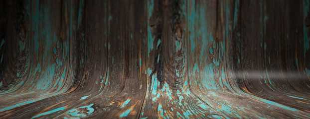 Old painted and faded, curved wooden background, banner