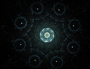 Abstract design made of sacred symbols signs geometry and designs on the subject of astrology alchemy magic