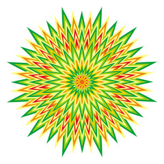 Openwork colorful mandala. Circular elegant ornament. Spiritual and esoteric symbol. Vector graphics.