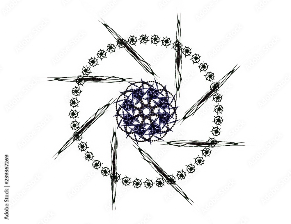 Poster lacy colorful clockwork pattern. digital fractal art design. abstract design of sacred symbols signs
