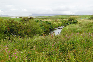 Clapper Bridge over Carrownisky River, Ireland County Mayo Killeen Bunlahinch