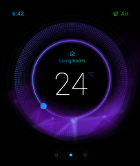 Smart home app user interface design concept tracking indoor temperature (3D illustration)