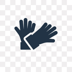 Gloves vector icon isolated on transparent background, Gloves  transparency concept can be used web and mobile