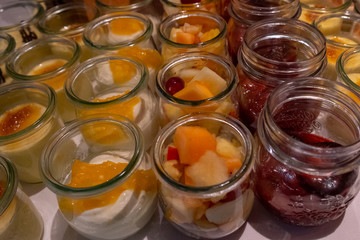 Mixed fruit, curd cheese and yoghurt to choose from at the buffet