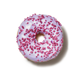 Tasty doughnut on white background