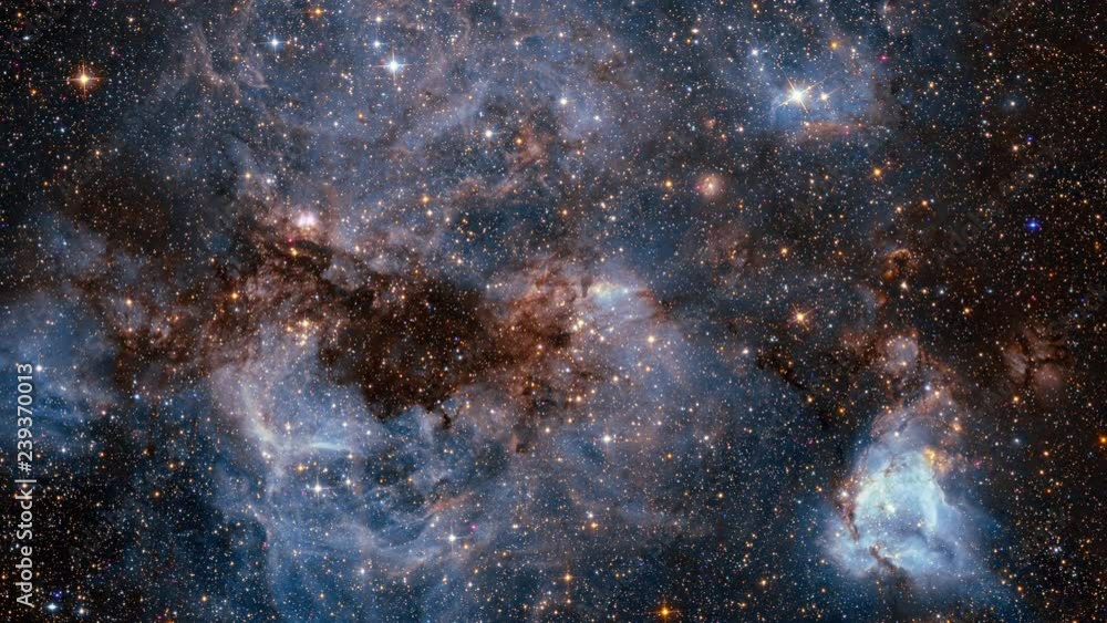Wall mural traveling through star fields in space to a distant galaxy.