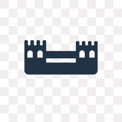 Great wall of china vector icon isolated on transparent background, Great wall of china  transparency concept can be used web and mobile