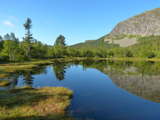 Lake reflections, Haglebu, Buskerud, Norway