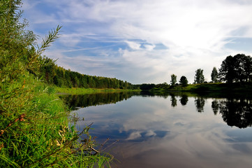 Evening on the River Volga Russia