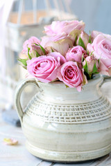 Bouquet of pink roses.