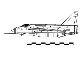 English Electric LIGHTNING F.6. Outline drawing