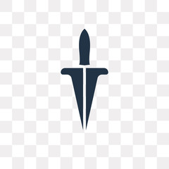 Dagger vector icon isolated on transparent background, Dagger  transparency concept can be used web and mobile