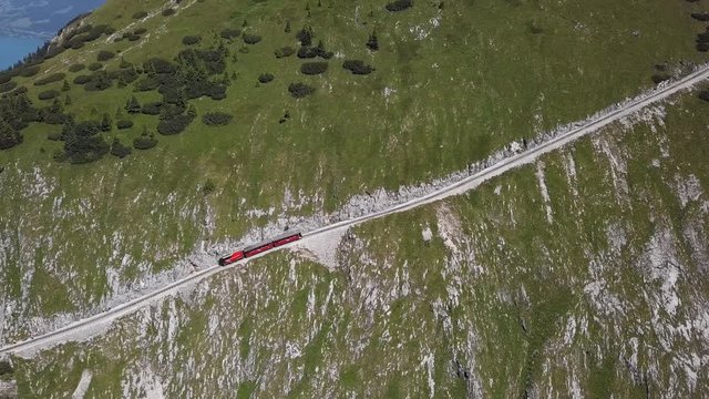 Aerial of Schafberg train, Upper Austria