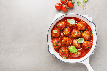Homemade meatballs with tomato sauce - obrazy, fototapety, plakaty