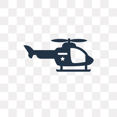 Helicopter vector icon isolated on transparent background, Helicopter  transparency concept can be used web and mobile