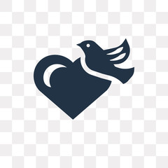 Dove vector icon isolated on transparent background, Dove  transparency concept can be used web and mobile