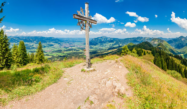 Panorama on Sonnenkopf in Allgaeu