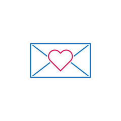 Valentine's day,  letter, heart icon. Can be used for web, logo, mobile app, UI, UX