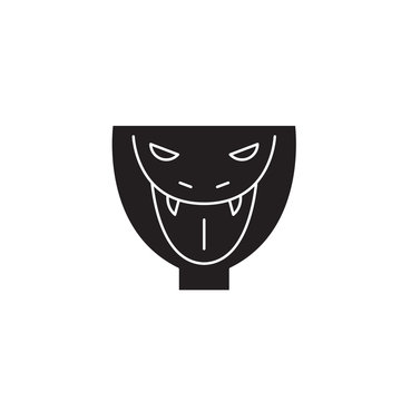 Snake head black vector concept icon. Snake head flat illustration, sign, symbol