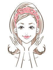 洗顔　ロングヘアー