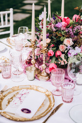 Wedding table decoration. Italy wedding.