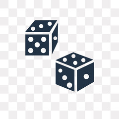 Dice vector icon isolated on transparent background, Dice  transparency concept can be used web and mobile