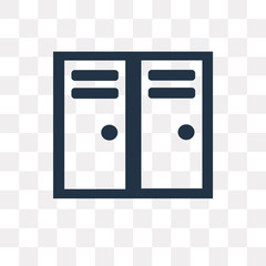 Lockers vector icon isolated on transparent background, Lockers  transparency concept can be used web and mobile