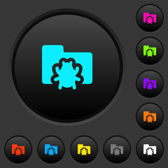 Bug folder dark push buttons with color icons