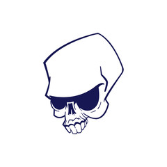 Skull line art. Isolated vector illustration.