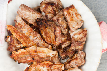 Roast pork,ribs and bacon.