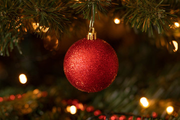 Red Sparkly Christmas Bauble