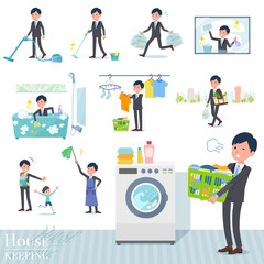 flat type Gray suit businessman_housekeeping
