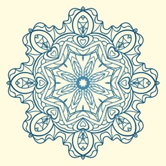 Pattern of mandala purple. Vector illustration. Modern Decorative floral color mandala. Decorative Cicle ornament. Floral design.