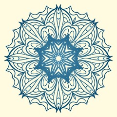 Vector round abstract Mandala style decorative element. Hand-Drawn Vector illustration. Can be used for textile, greeting card, coloring book, phone case print.