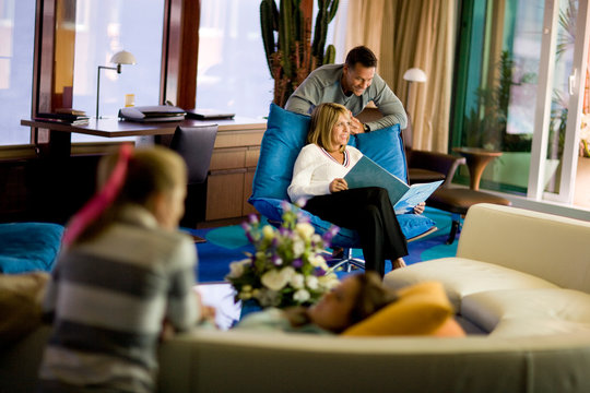 Family in living room