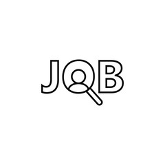 Job, vacancy, magnifier icon on white background. Can be used for web, logo, mobile app, UI, UX