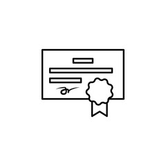 Certificate, license icon on white background. Can be used for web, logo, mobile app, UI, UX