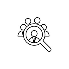 Businessman, people, search, job icon on white background. Can be used for web, logo, mobile app, UI, UX