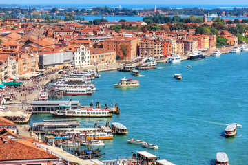 Fototapeta na wymiar Pier of Venice near the Doge's Palace, Italy