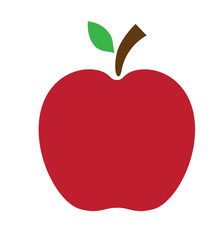 Red flat apple with a leaf  icon vector illustration design isolated on white 