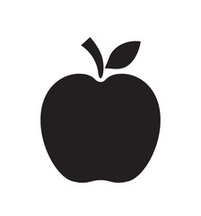 Apple icon black symbol vector fruit vector illustration isolated on white 