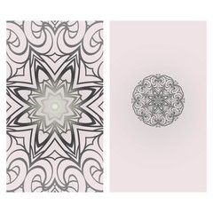 The front and rear side. mandala design elements. Wedding invitation, thank you card, save card, baby shower. Vector illustration.